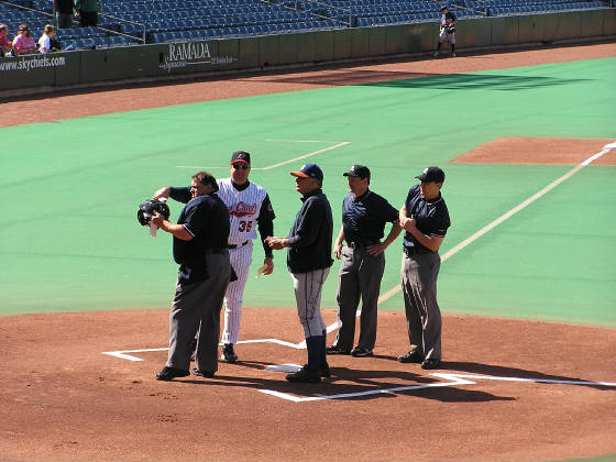 Alliance Bank Stadium - The managers meet